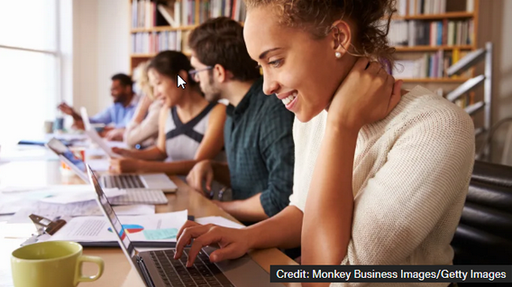 students working on computers